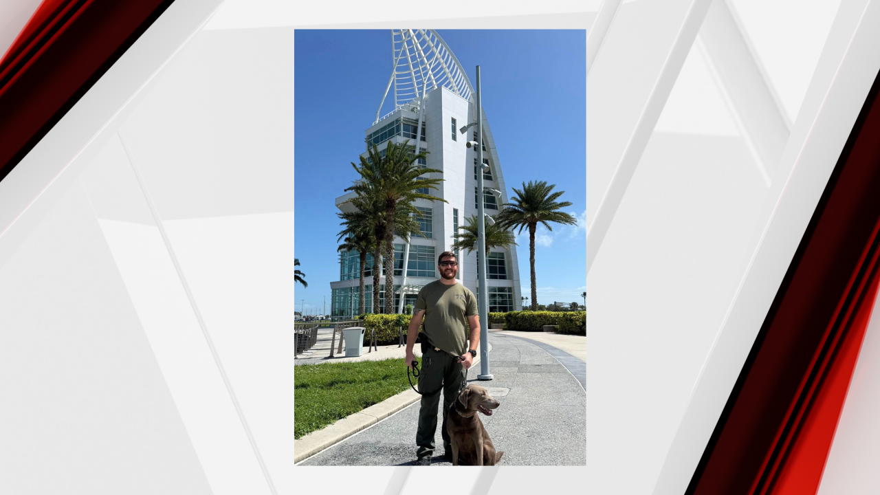 IMAGES | Deputy Kelsey Overton and Wilbur, the new school therapy dog